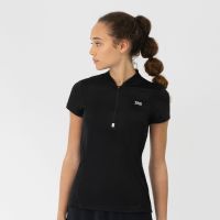 Laufoutlet - RANA Atmungsaktives Damen Funktions T-Shirt mit Zip | Nachhaltig & fair - Atmungsaktives Laufshirt mit Zip - black