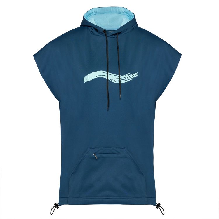 Laufoutlet - BANU Kurzarm Damen Laufhoodie | Nachhaltig & fair - Lockerer, warmer Laufhoodie mit Kapuze - deep sea