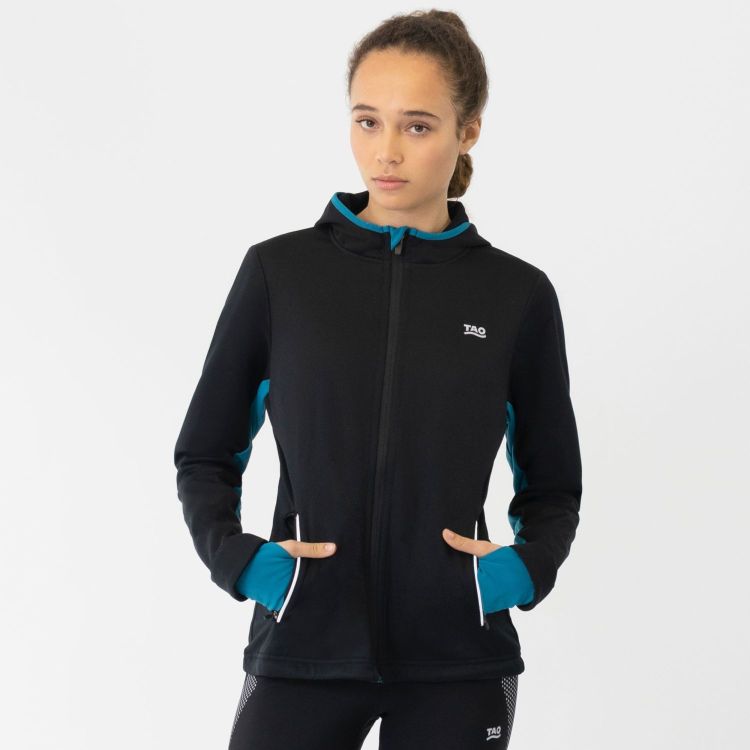 Laufoutlet - Bjarka Warme und wasserdichte Laufjacke mit Kapuze | Nachhaltig & fair - Warme, wasserdichte Laufjacke mit Kapuze und Daumenschlaufe - black