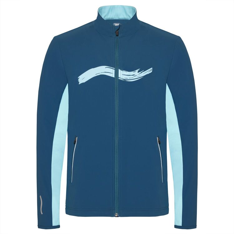 Laufoutlet - EVEN Atmungsaktive Herren Laufjacke aus dem Meer | Nachhaltig & fair - Atmungsaktive Laufjacke mit Reflektoren und Handysicherung - deep sea