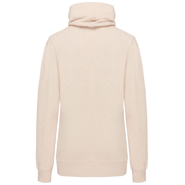 Laufoutlet - COOLIA Bequemer Damen Hoodie | Nachhaltig & fair - Kuscheliger Hoodie mit Stehkragen aus Bio-Baumwolle - beige meliert