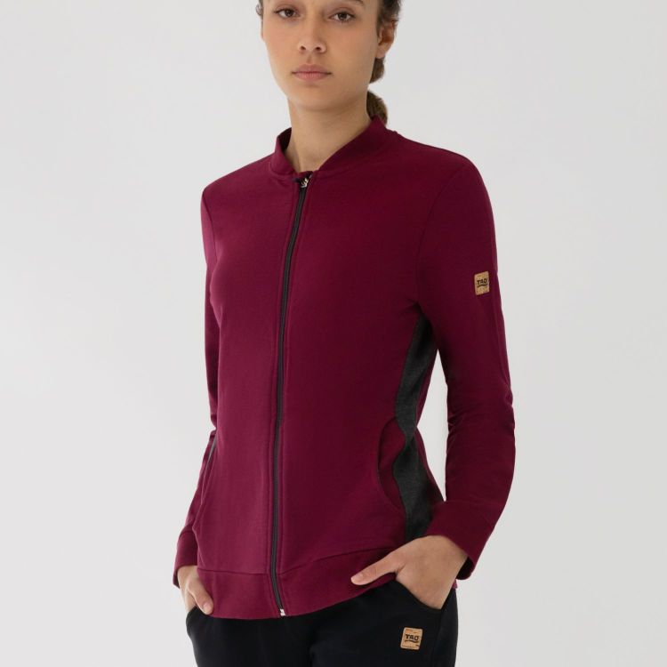 Laufoutlet - EFFI Bequeme Freizeitjacke - Sweatjacke mit Stehkragen aus Bio-Baumwolle - dark tibet