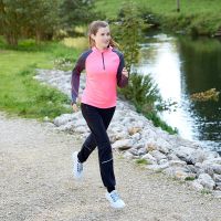 Laufoutlet - GERDA Laufshirt mit Zip - Warmes Langarm Laufshirt mit Zip - neon pink