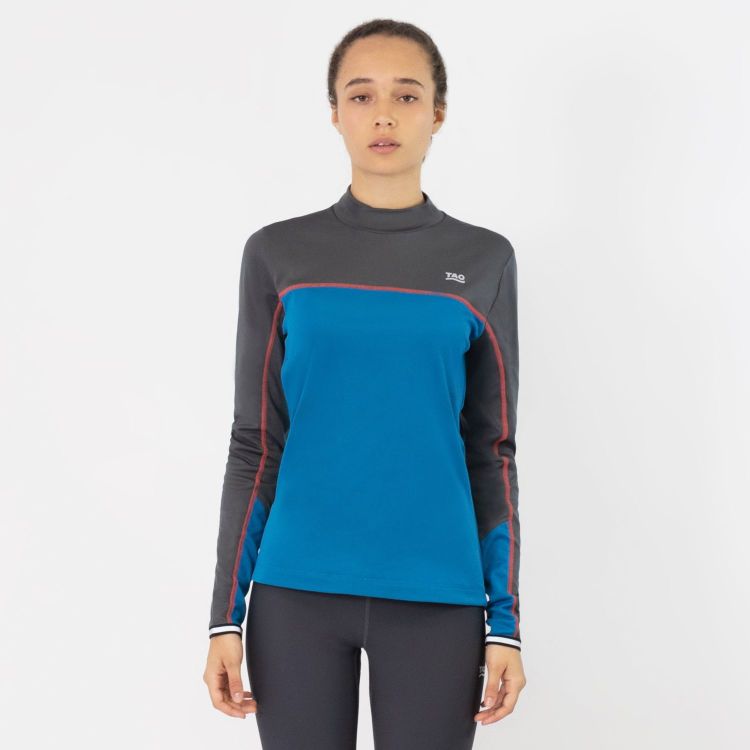 Laufoutlet - GAIA Laufshirt - Atmungsaktives Laufshirt mit Stehkragen und Reflektoren - deep ocean