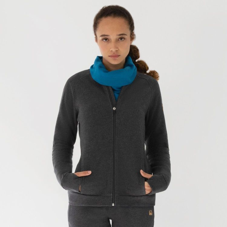 Laufoutlet - INGA Freizeitjacke - Sweatjacke mit Stehkragen aus Bio-Baumwolle - graphit melange