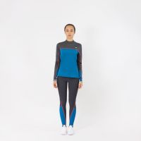 Laufoutlet - GAIA Laufshirt - Atmungsaktives Laufshirt mit Stehkragen und Reflektoren - deep ocean