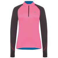 Laufoutlet - GERDA Laufshirt mit Zip - Warmes Langarm Laufshirt mit Zip - neon pink