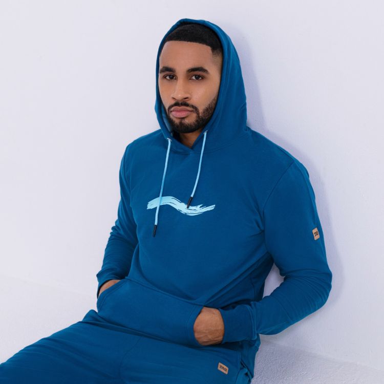 Laufoutlet - FILIP Bequemer Unisex Freizeithoodie | Nachhaltig & fair - Kuscheliger Hoodie aus Bio-Baumwolle - deep sea