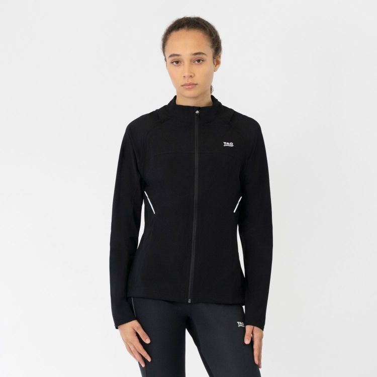 Laufoutlet - PERA Damen Klimazonen Laufjacke | Nachhaltig & fair - Klimazonen Laufjacke mit wasserdichten Zonen - black