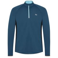 Laufoutlet - ARIS Atmungsaktives Herren Zip-Shirt | Nachhaltig & fair - Warmes, besonders atmungsaktives Laufshirt mit Mesh-Einsatz - deep sea